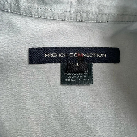French Connection Womens Rhodes Shirt Blue Oversized Popover Blouse Slouchy S - Picture 3 of 12
